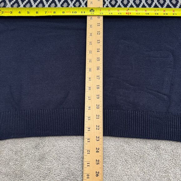 Ann Taylor Fair Isle Metallic Pullover Sweater Womens XL Navy Silver Mock Neck - Picture 10 of 13